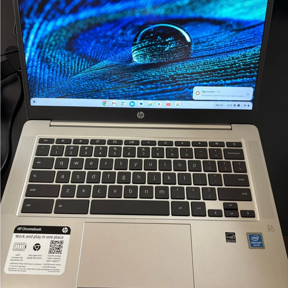 HP Chromebook Laptop in Silver